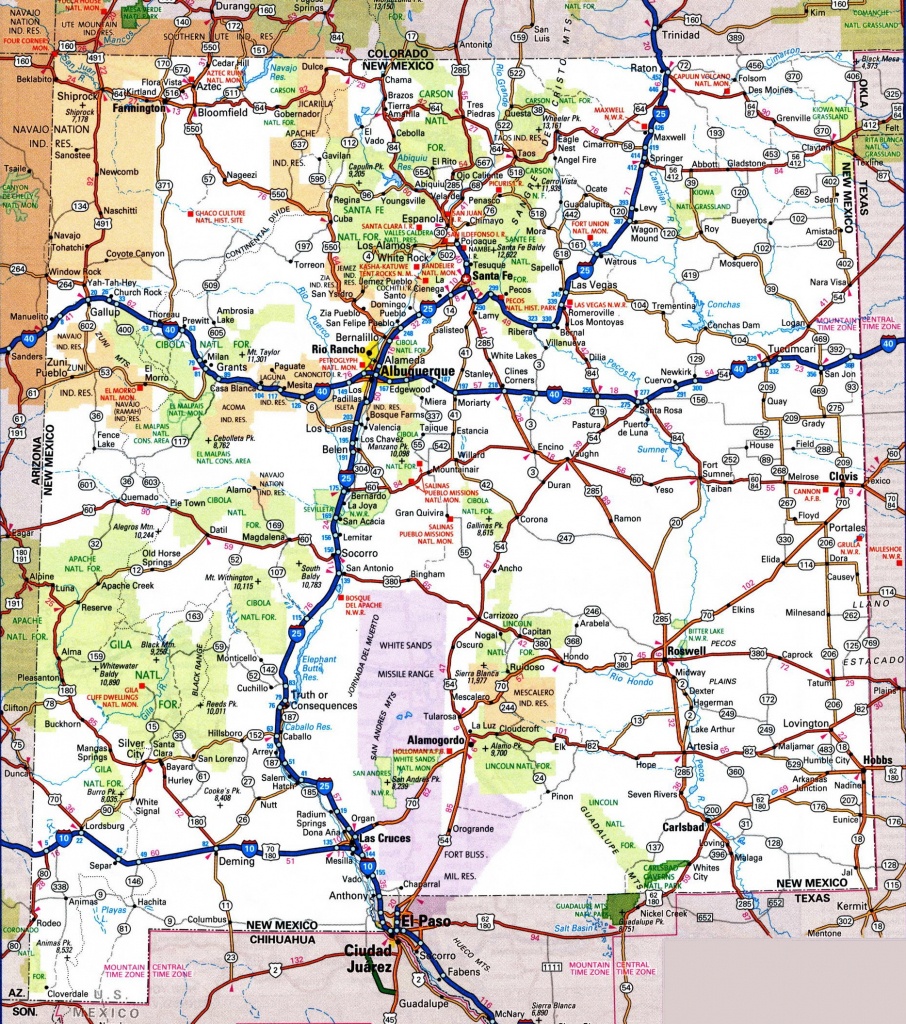 New Mexico Road Map - Printable Map Of New Mexico