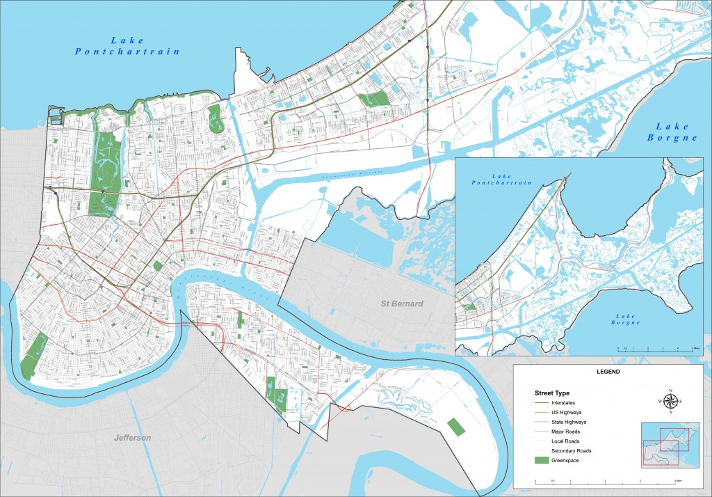 New Orleans Street Map - Printable Map Of New Orleans