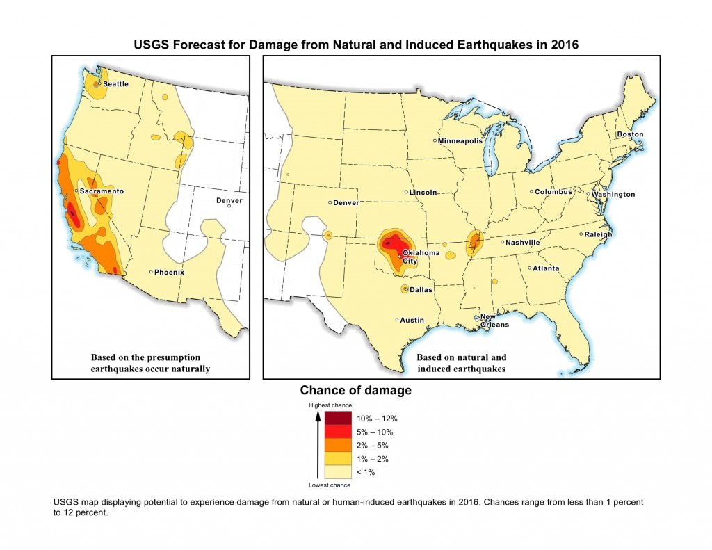 New Usgs Map Shows Man-Made Earthquakes Are On The Rise | Smart News - Usgs Recent Earthquake Map California