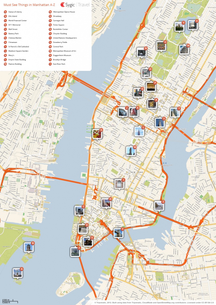 New York City Manhattan Printable Tourist Map | Sygic Travel - Printable Map Of Nyc Tourist Attractions