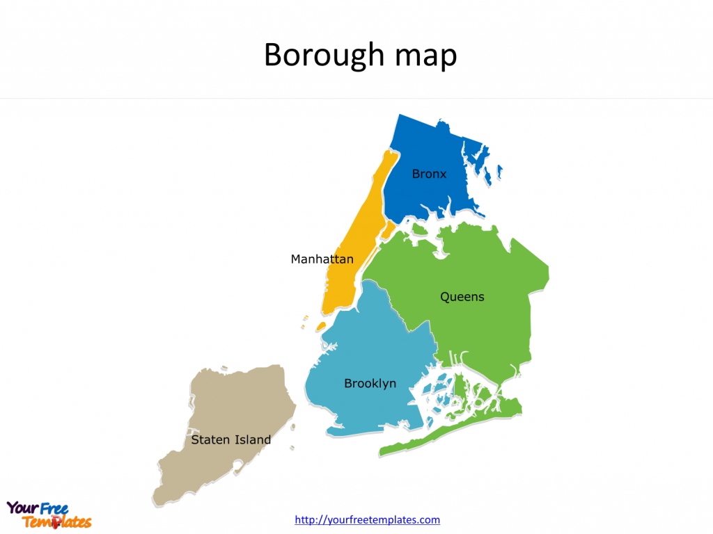 New York City Map Template - Free Powerpoint Templates - Map Of The 5 Boroughs Printable