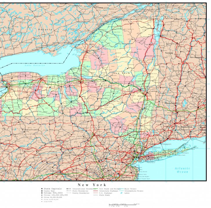 Road Map Of New York State Printable