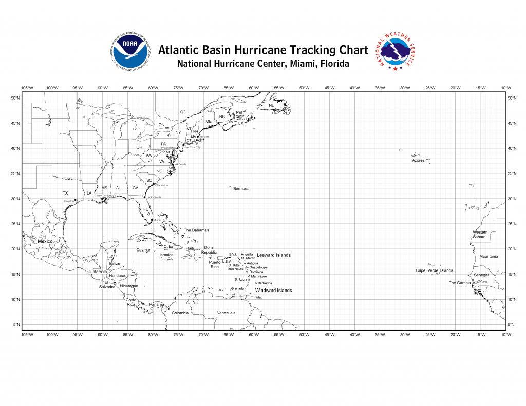 Nhc Blank Tracking Charts - Printable Hurricane Tracking Map 2016
