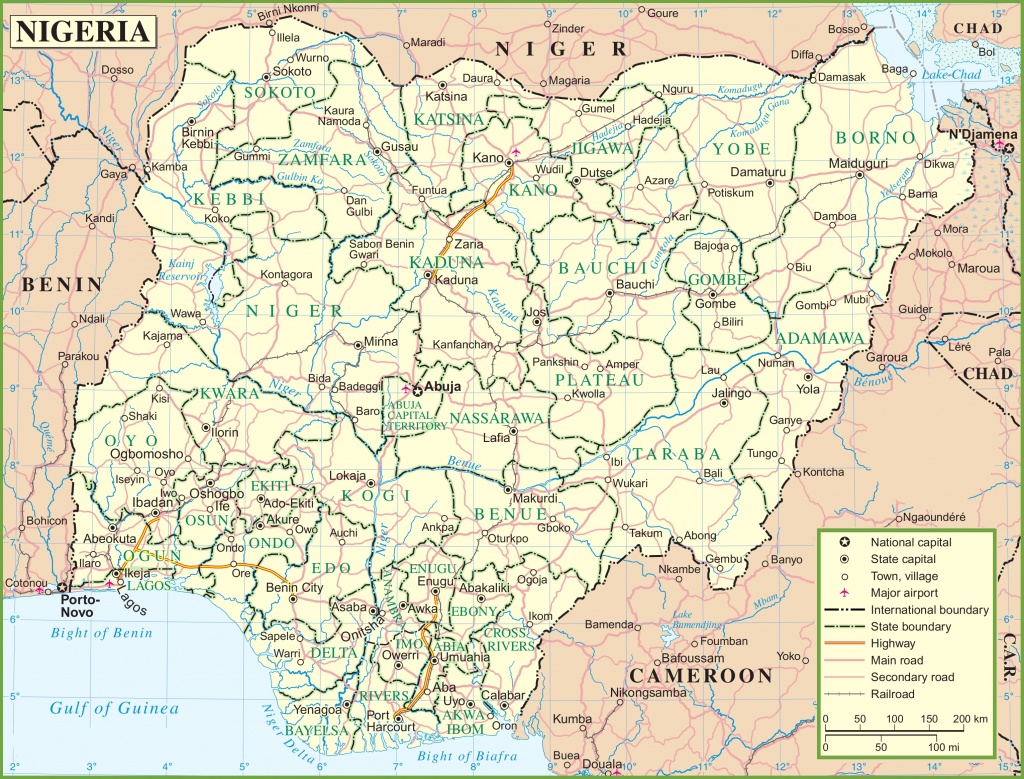Nigeria Road Map - Printable Map Of Nigeria