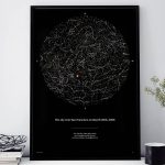 Night Sky Personalised Sky Map In Deep Blackgreaterskies   Printable Star Map