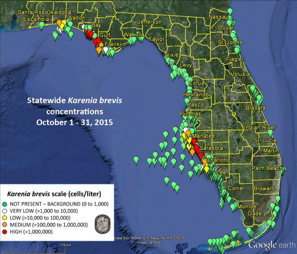 No Red Tide Bloom Offshore From Sarasota-Manatee, Fwc Says - News - Toxic Algae In Florida Map