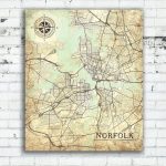 Norfolk Va Canvas Print Va Norfolk Va Town Plan Virginia Vintage Map   Printable Map Of Norfolk Va