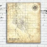 Norman Ok Canvas Print Oklahoma Vintage Map Norman City Vintage   Printable Map Of Norman Ok