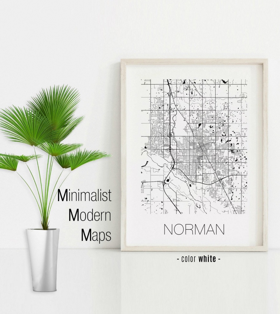 Norman Oklahoma Norman Ok Map Norman Map Norman Print | Etsy - Printable Map Of Norman Ok