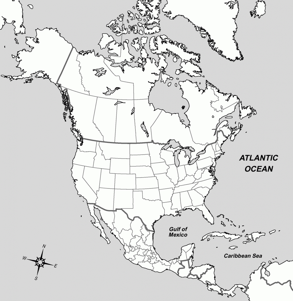 North America Blank Map, North America Atlas - Blank Map Of North America Printable