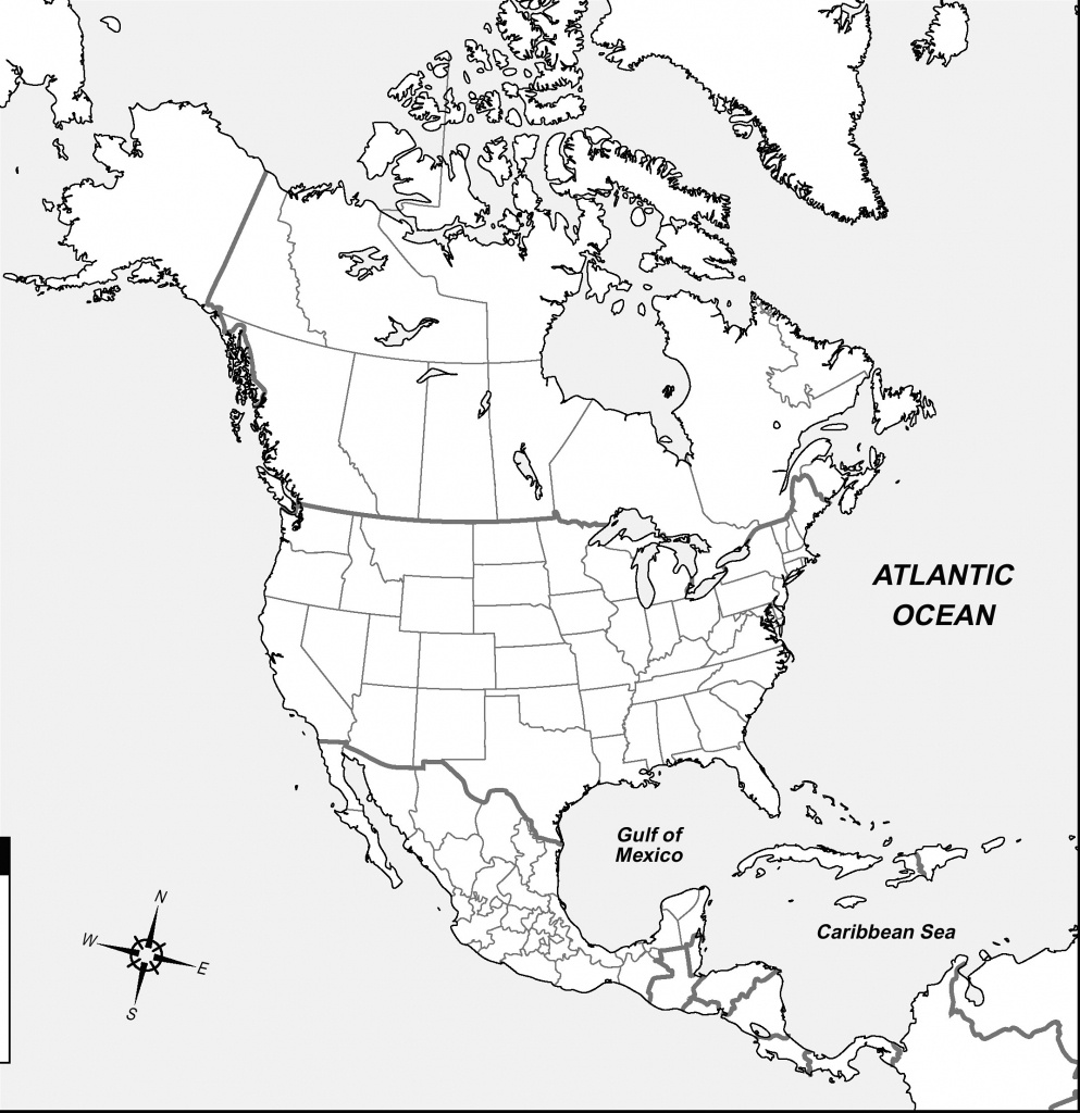 North America Map Blank Empty Geography Blog Printable United States - North America Map Printable