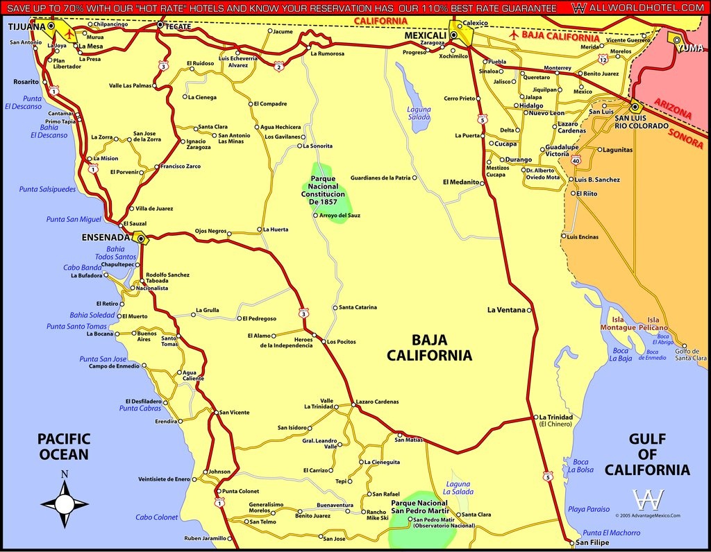 North Baja California - Maplets - Baja California Norte Map