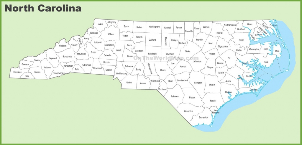 North Carolina County Map - Printable Map Of North Carolina