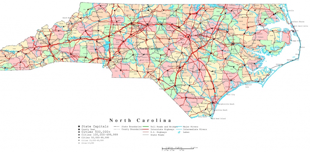 North Carolina Printable Map - Printable Map Of North Carolina Cities
