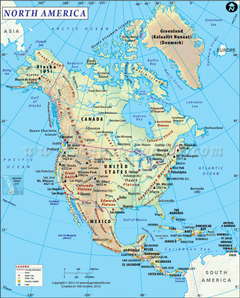 Northamerica #map Includes #canada #unitedstates, Two Of The Largest - Printable Map Of North America For Kids