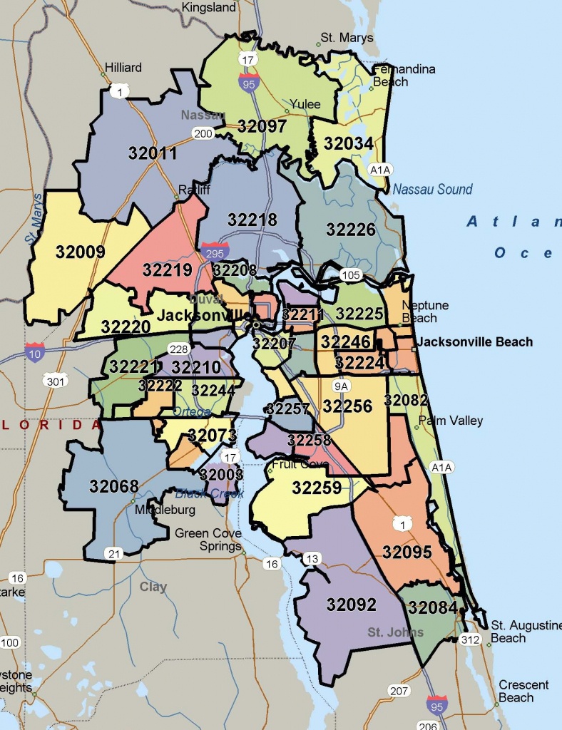 Northeast Florida Zip Code Map | Autobedrijfmaatje - Florida North Map