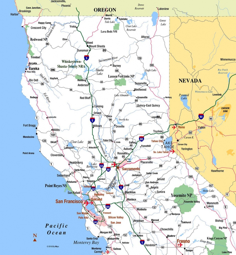 map of northern california