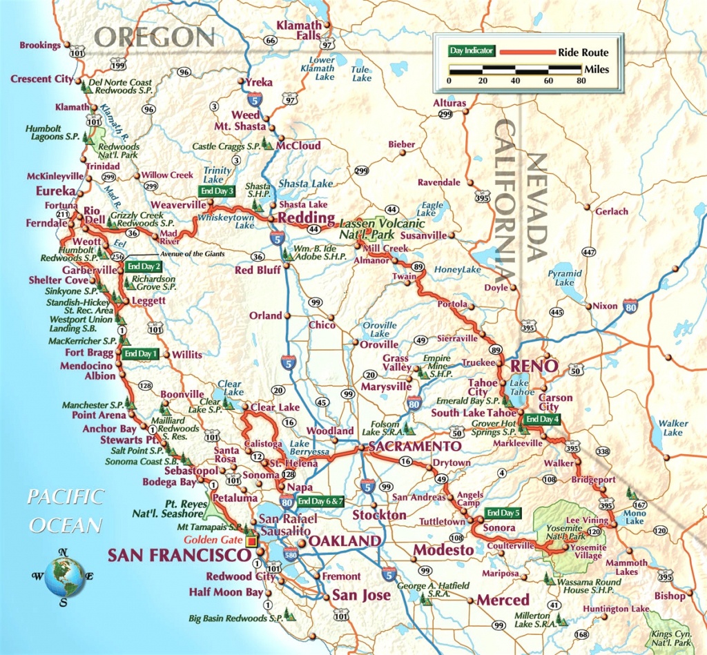 Road Map Of Northern California  Free Printable Maps