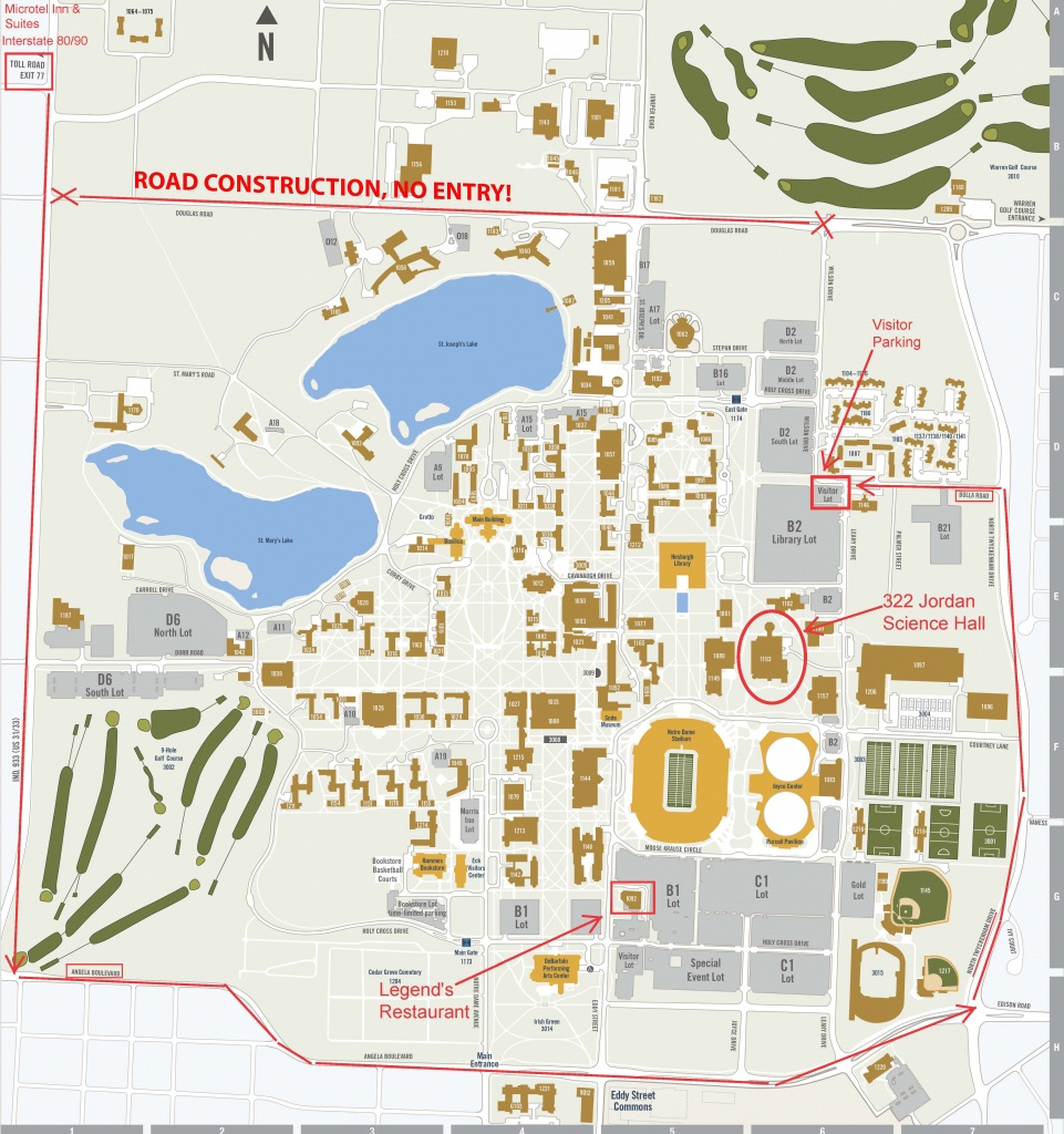 Notre Dame Campus Map Printable Free Printable Maps