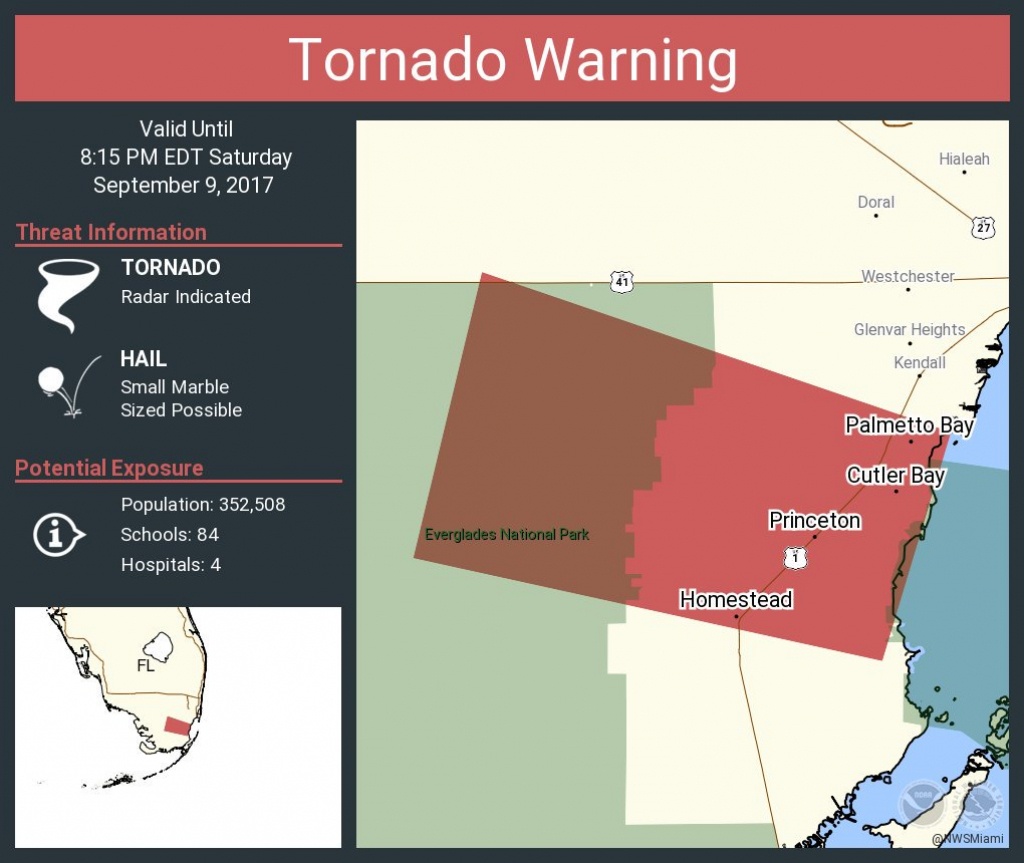 Nws Miami On Twitter: &amp;quot;tornado Warning Including Homestead Fl - Homestead Florida Map