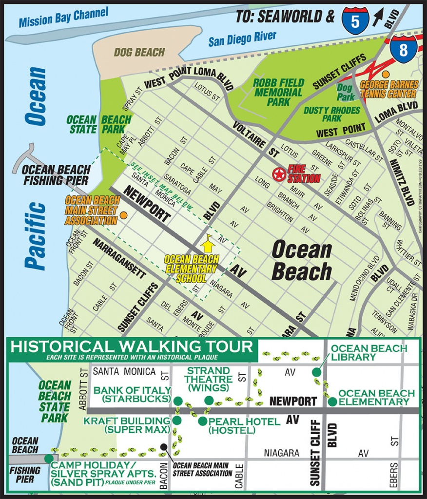 Ob Self-Guided Historic Walk | Ocean Beach San Diego Ca - Map Of Ocean Beach California