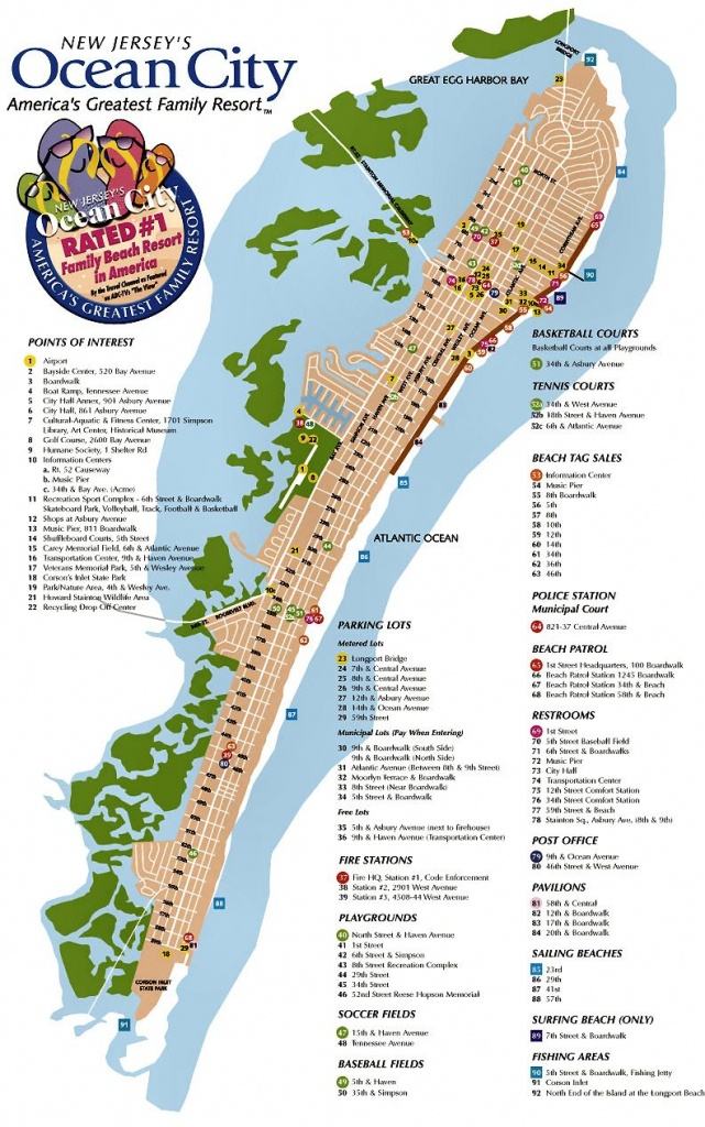 Printable Map Of Ocean City Md Boardwalk Free Printable Maps