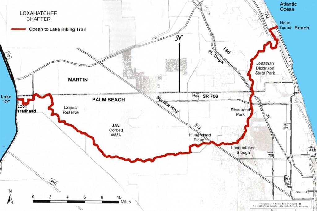 Ocean To Lake Hiking Trail - Hobe Sound Florida Map