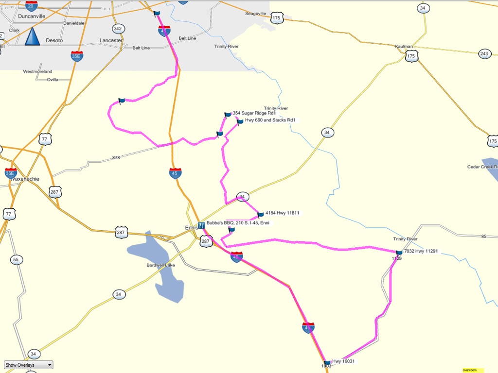 Odoms Barbecue Ennis Tx Map - Ennis Texas Map