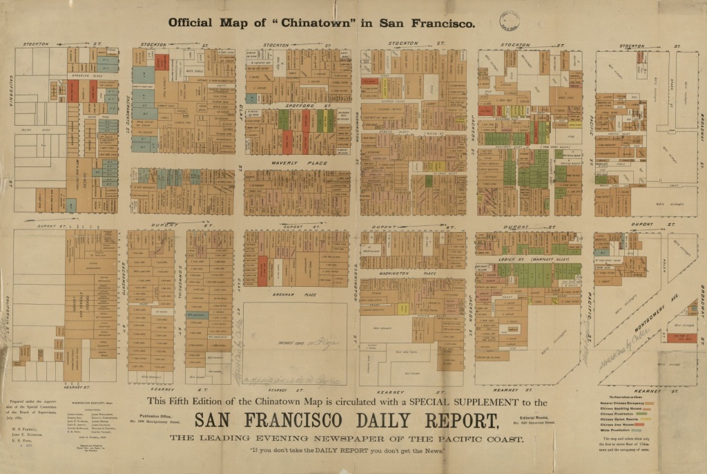 Official Map Of &amp;quot;chinatown&amp;quot; In San Francisco | Library Of Congress - Printable Map Of Chinatown San Francisco