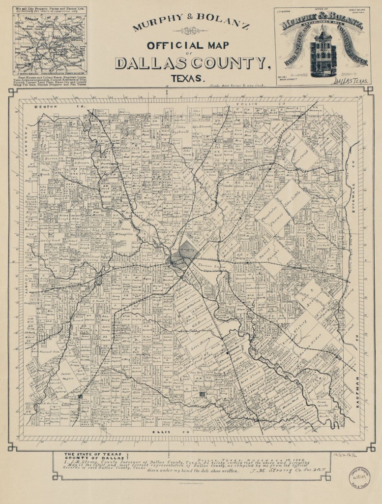 Official Map Of Dallas County, Texas | Library Of Congress - Map Records Dallas County Texas