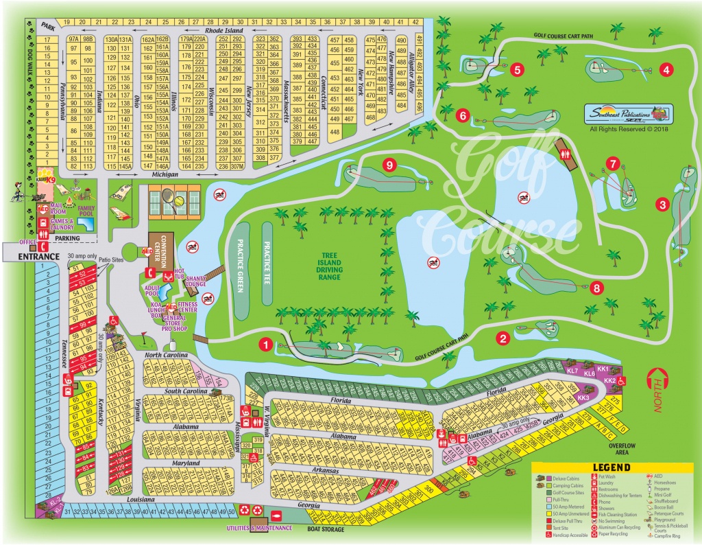 Okeechobee, Florida Campground | Okeechobee Koa - Florida Tent Camping Map