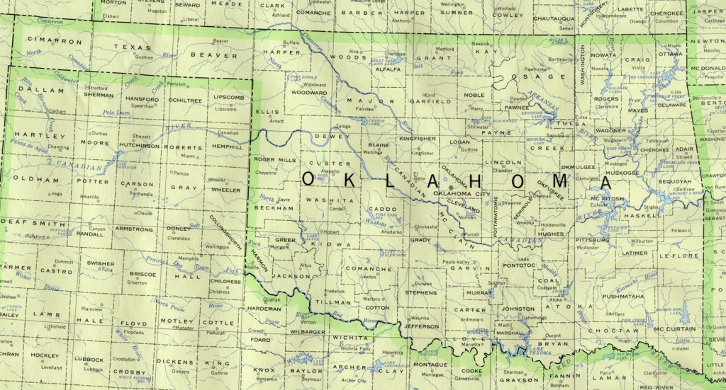 Oklahoma Maps - Perry-Castañeda Map Collection - Ut Library Online - Map Of Oklahoma And Texas