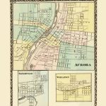 Old City Map   Aurora, Wheaton, Naperville Illinois 1870   Printable Map Of Naperville Il