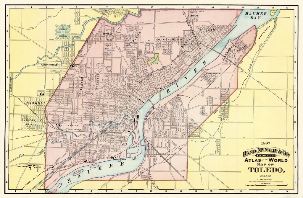 Old City Map - Toledo Ohio - Rand Mcnally 1897 - Printable Map Of Toledo Ohio