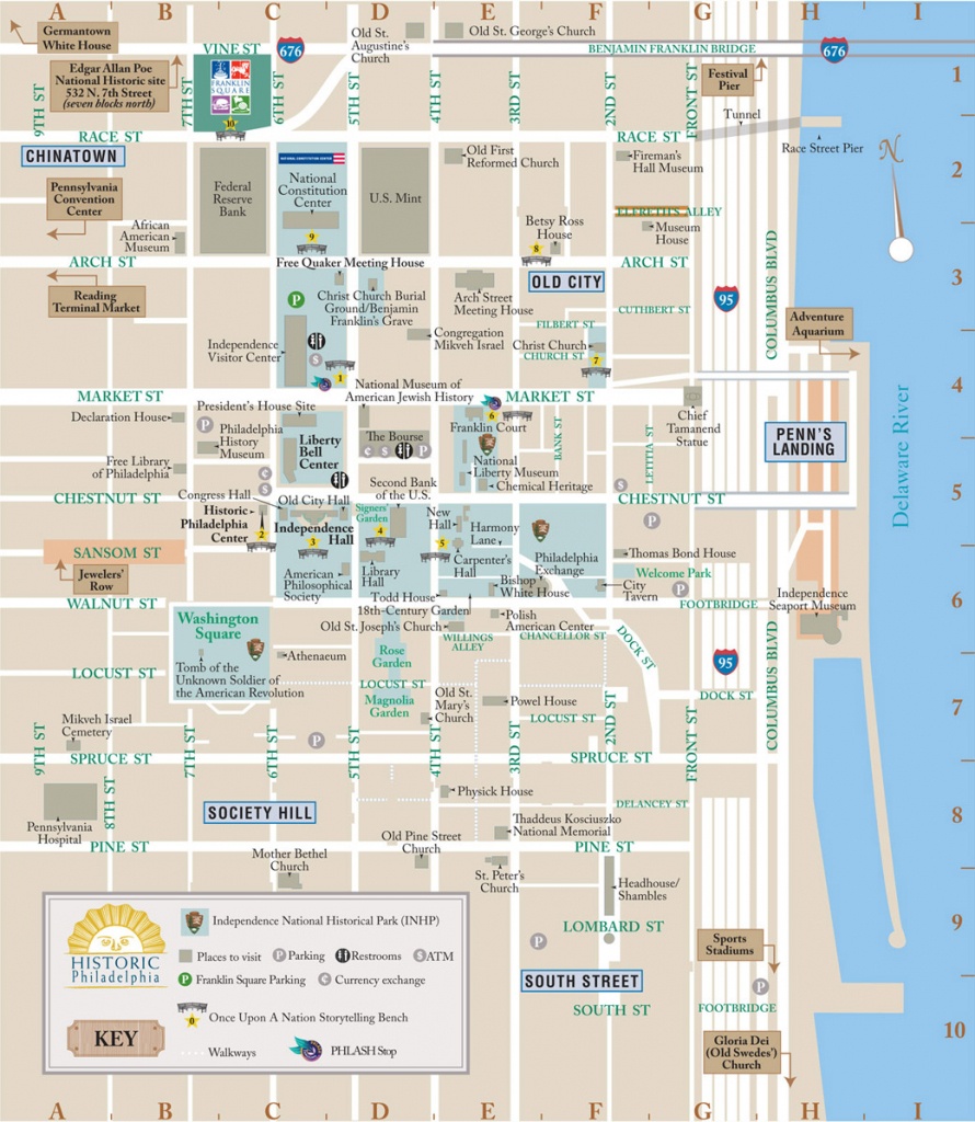 Old City Philadelphia Map And Travel Information | Download Free Old - Map Of Old City Philadelphia Printable