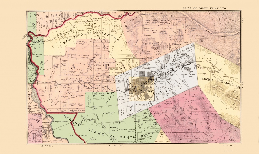 Old County Map - Sonoma, Central California 1877 - Map Of Central California