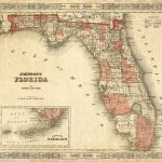 Old Florida Map 1863 Johnson's Map Of Florida Restoration | Etsy   Vintage Florida Map