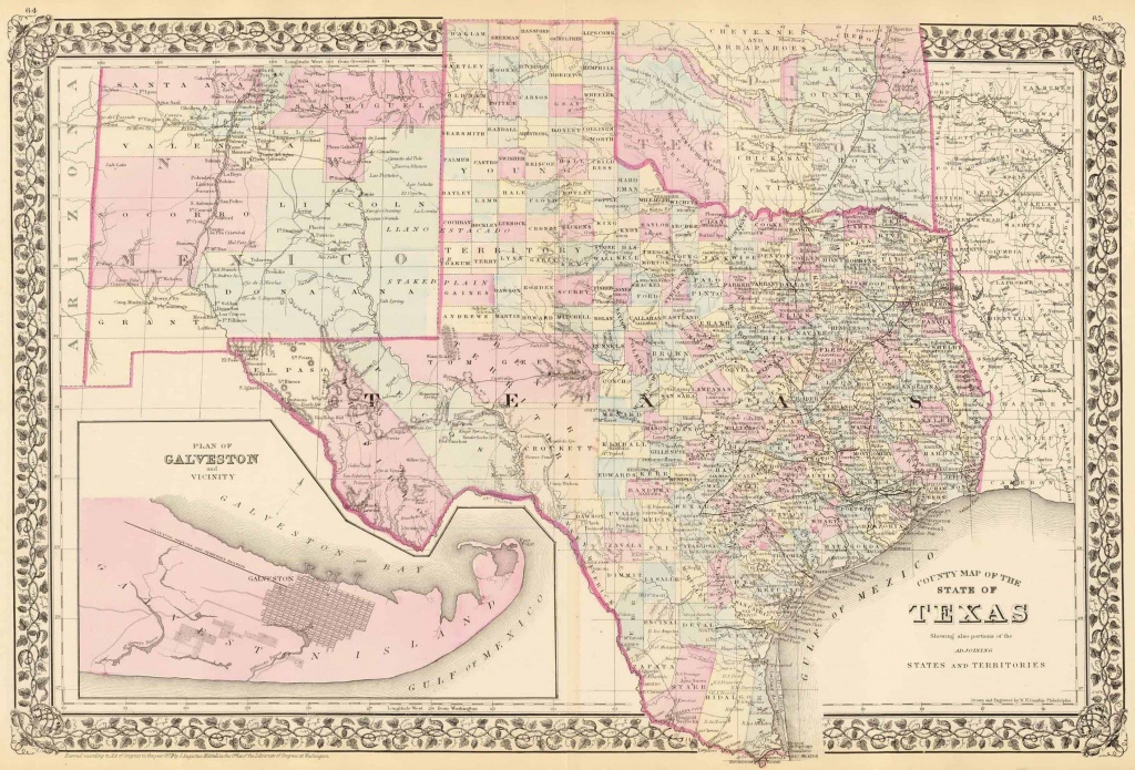 Old Historical City, County And State Maps Of Texas - Old Texas Maps For Sale