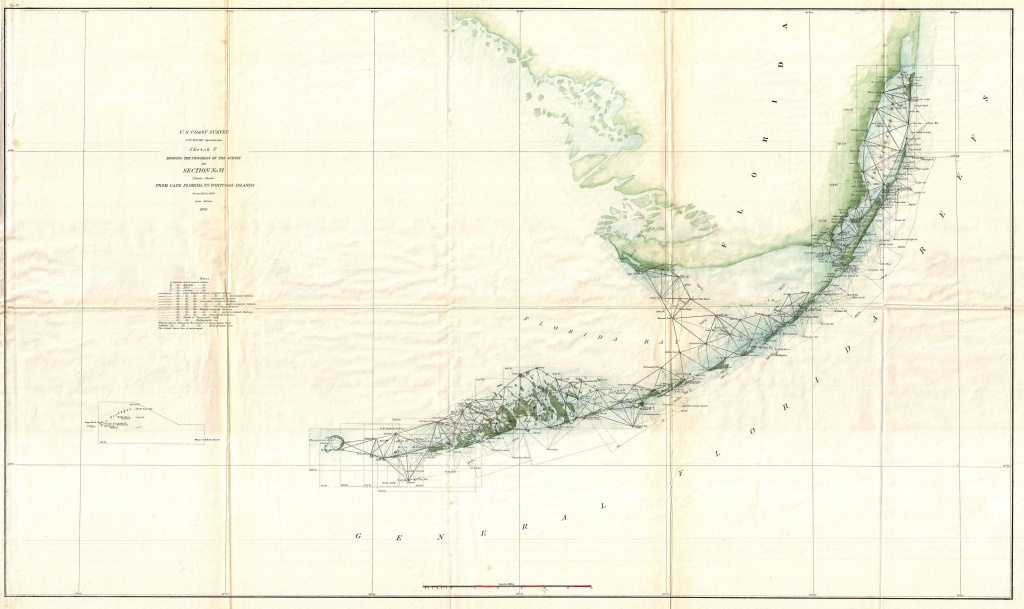 Old Map Of Florida Keys | Time Zones Map - Florida Keys Map Art