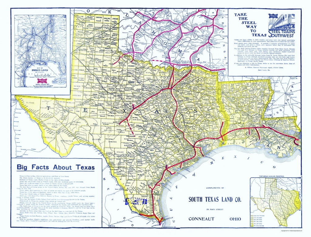 Old Railroad Map Frisco Lines 1911 Map Of Texas Showing Frisco 