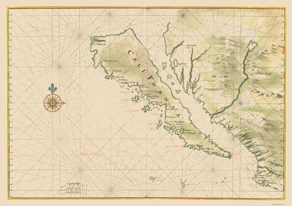 Old State Map - California - 1650 - Old California Map