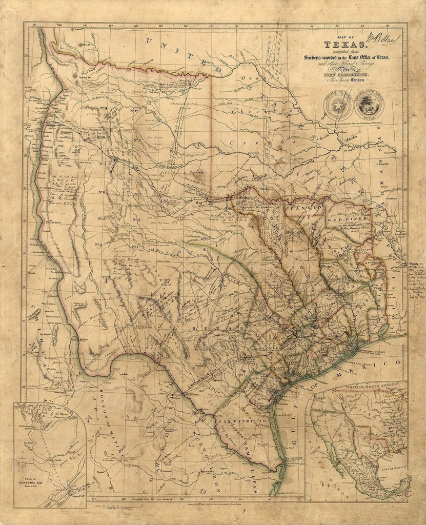 Old Texas Wall Map 1841 Historical Texas Map Antique Decorator Style - Vintage Texas Map