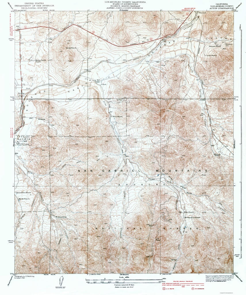 Old Topographical Map - Acton California 1939 - Usgs Printable Maps