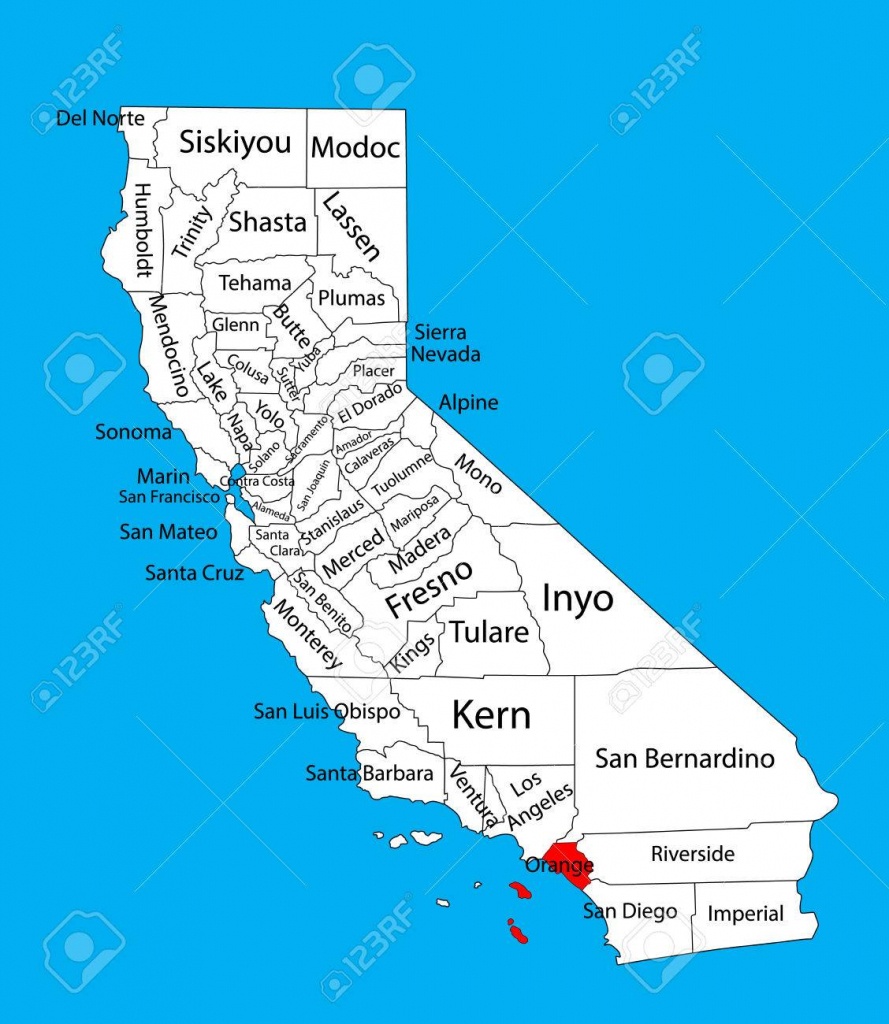 Orange County (California, United States Of America) Vector Map - Orange County California Map