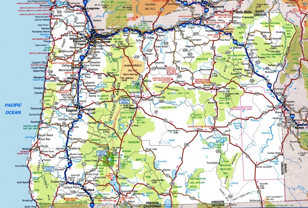 Oregon Road Map - Free Printable State Road Maps