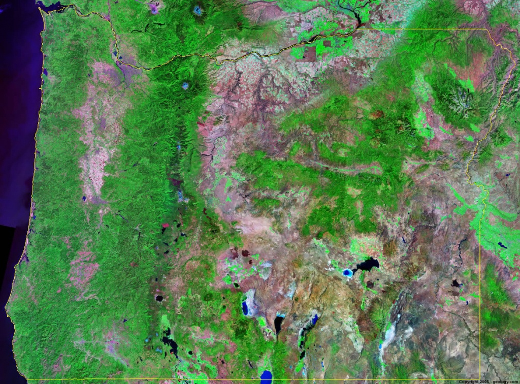 Oregon Satellite Images - Landsat Color Image - Live Satellite Map California