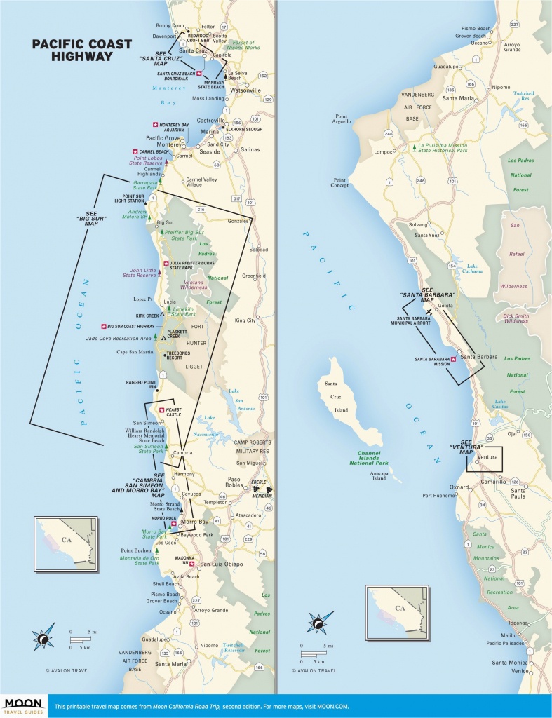 Oregon West Coast Map Map Of West Coast Of California Printable Map - California Coast Map 101