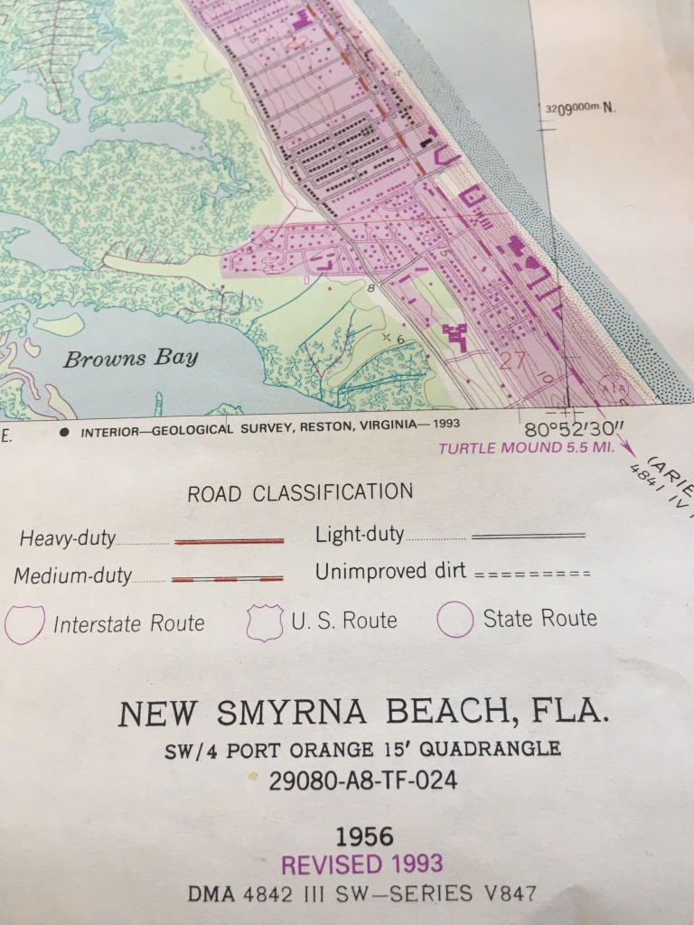 Original Florida Map Of New Smyrna Beach Ponce Inlet Us Dept - Smyrna Beach Florida Map