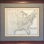 Original Map Of The Republic Of Texas And The United States   Framed Texas Map