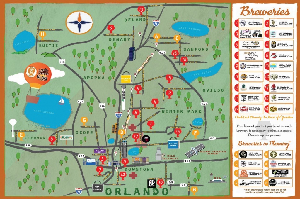 Orlando Brewery Guide - Brewintel | Road Trippin In 2019 | Orlando - Central Florida Ale Trail Map